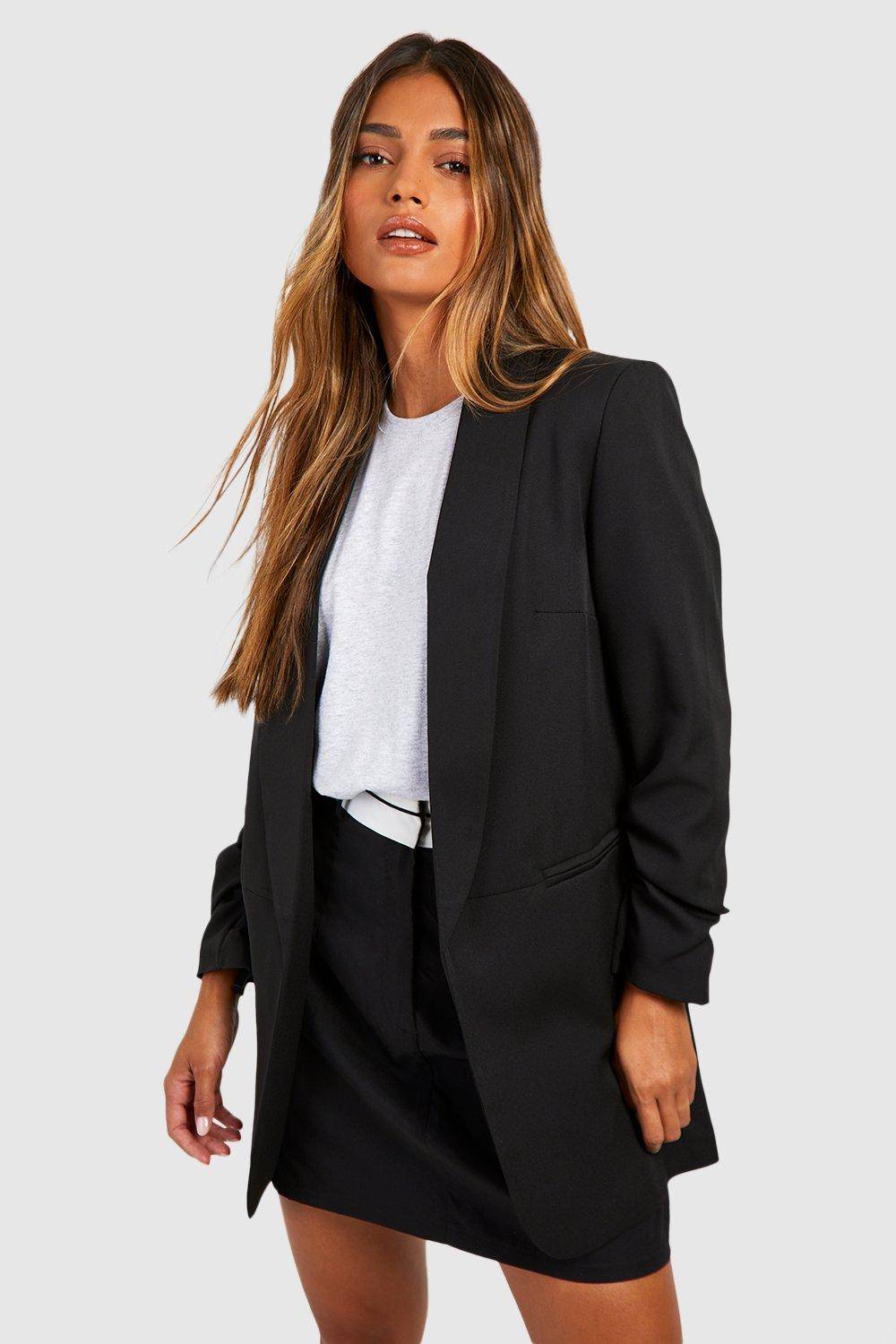 boohoo Blazer ajusté à manches froncées