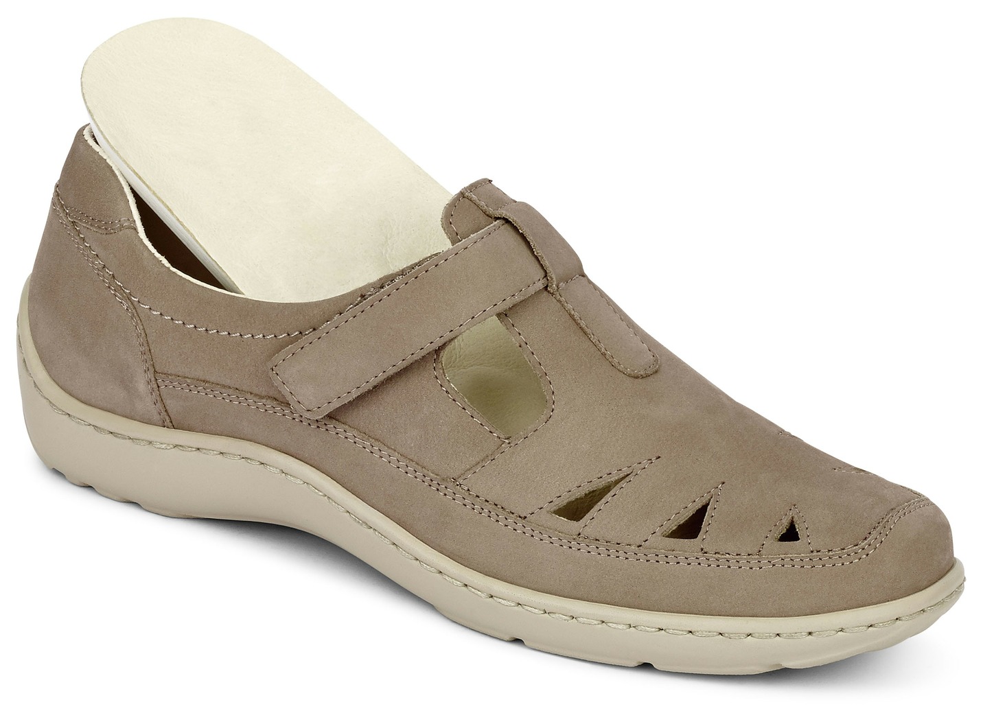 Waldläufer Slipper mit Leder-Massagefußbett
