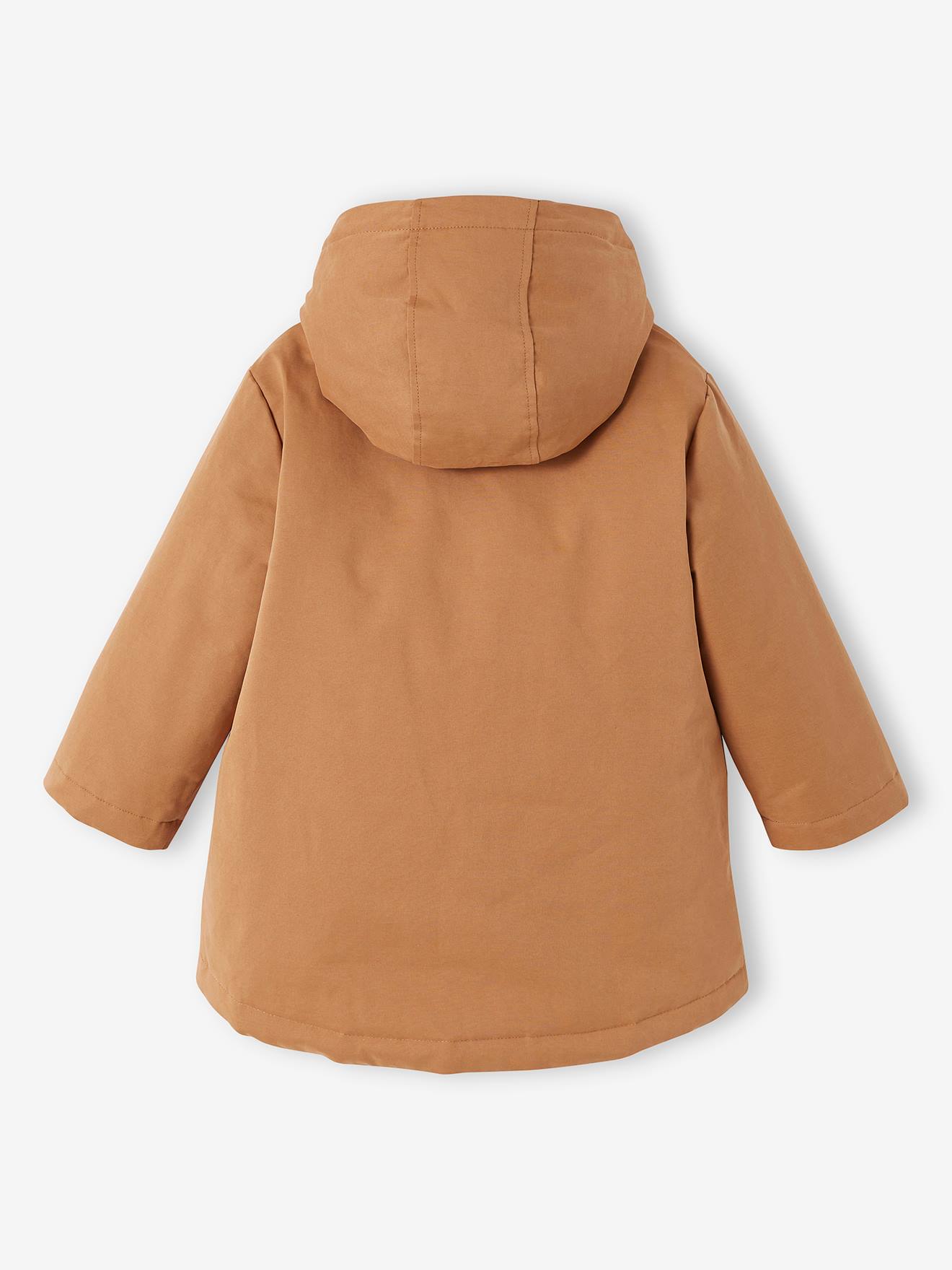 Parka verde com capuz para meninas, jaqueta acolchoada brilhante e forro de sherpa 3 em 1