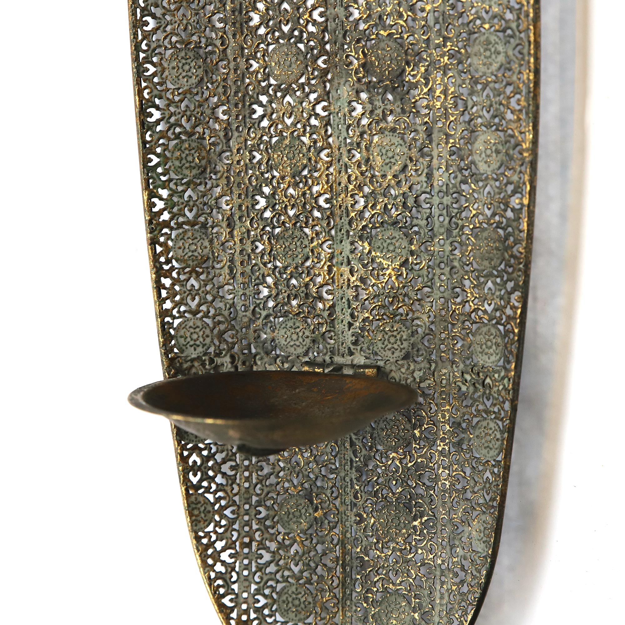 Wand-Teelichthalter 'Fiete', antik gold, H 65,5 cm, B 18 cm, L 12,5 cm von fischer's lagerhaus