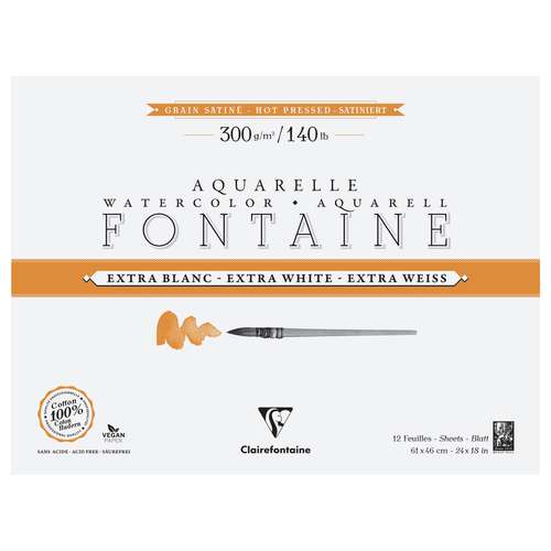 Clairefontaine Aquarellpapier FONTAINE Extra White satiniert