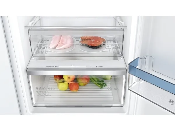 Bosch Serie | 4 KIN86VFE0 - Køleskab/fryser - bund-fryser - til indbygning - niche - bredde: 56 cm - dybde: 55 cm - højde: 177.5 cm - 260 liter - Klasse E - Fladhængsel