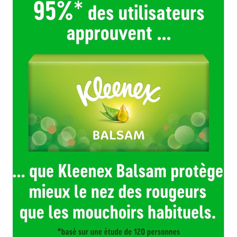 Mouchoirs Balsam, 4 couches, blanc, boîte de 56