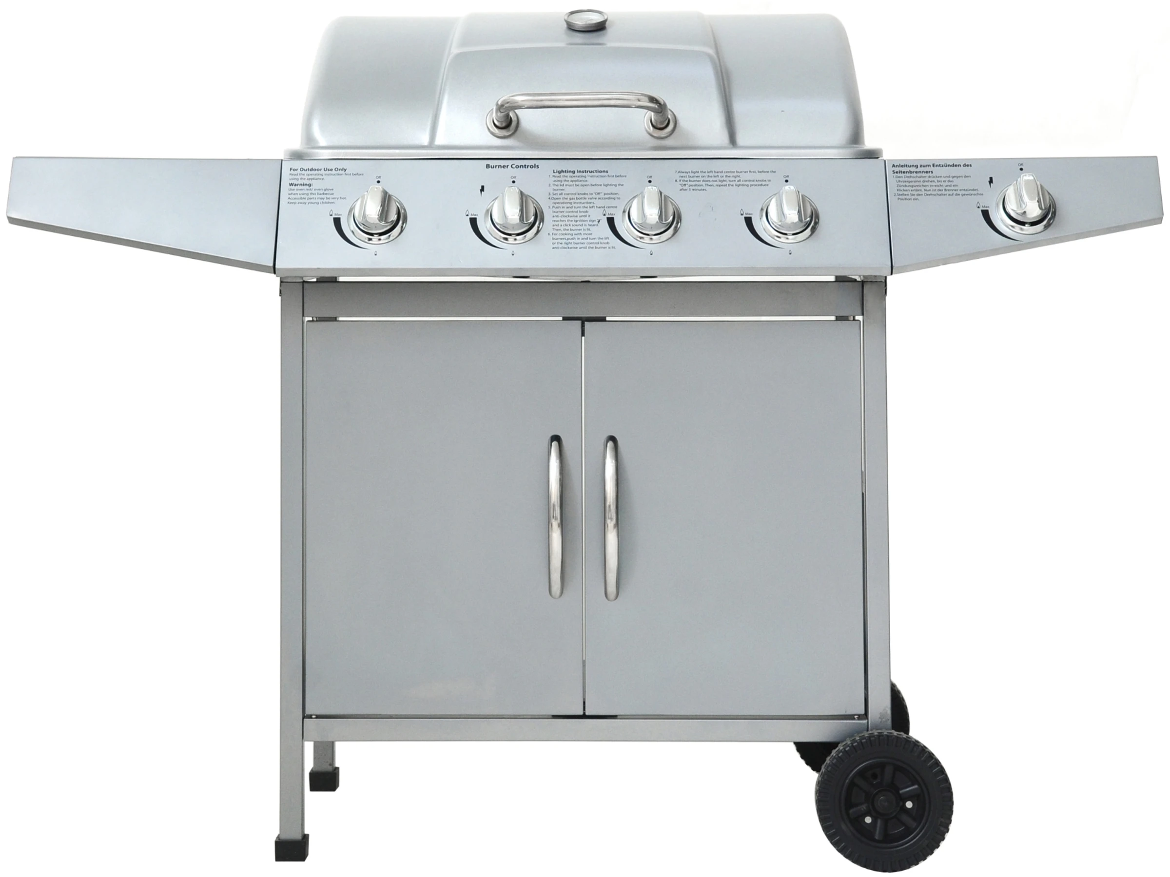 El Fuego Gasgrill Dayton 4 Brenner mit Seitenbrenner Silber