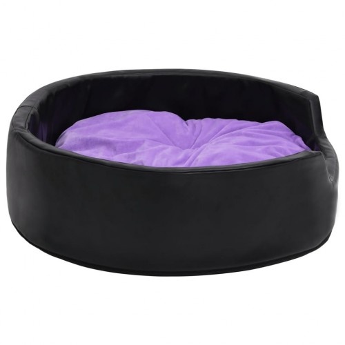 Cama preta e violeta vidaXL com almofada para cães e gatos