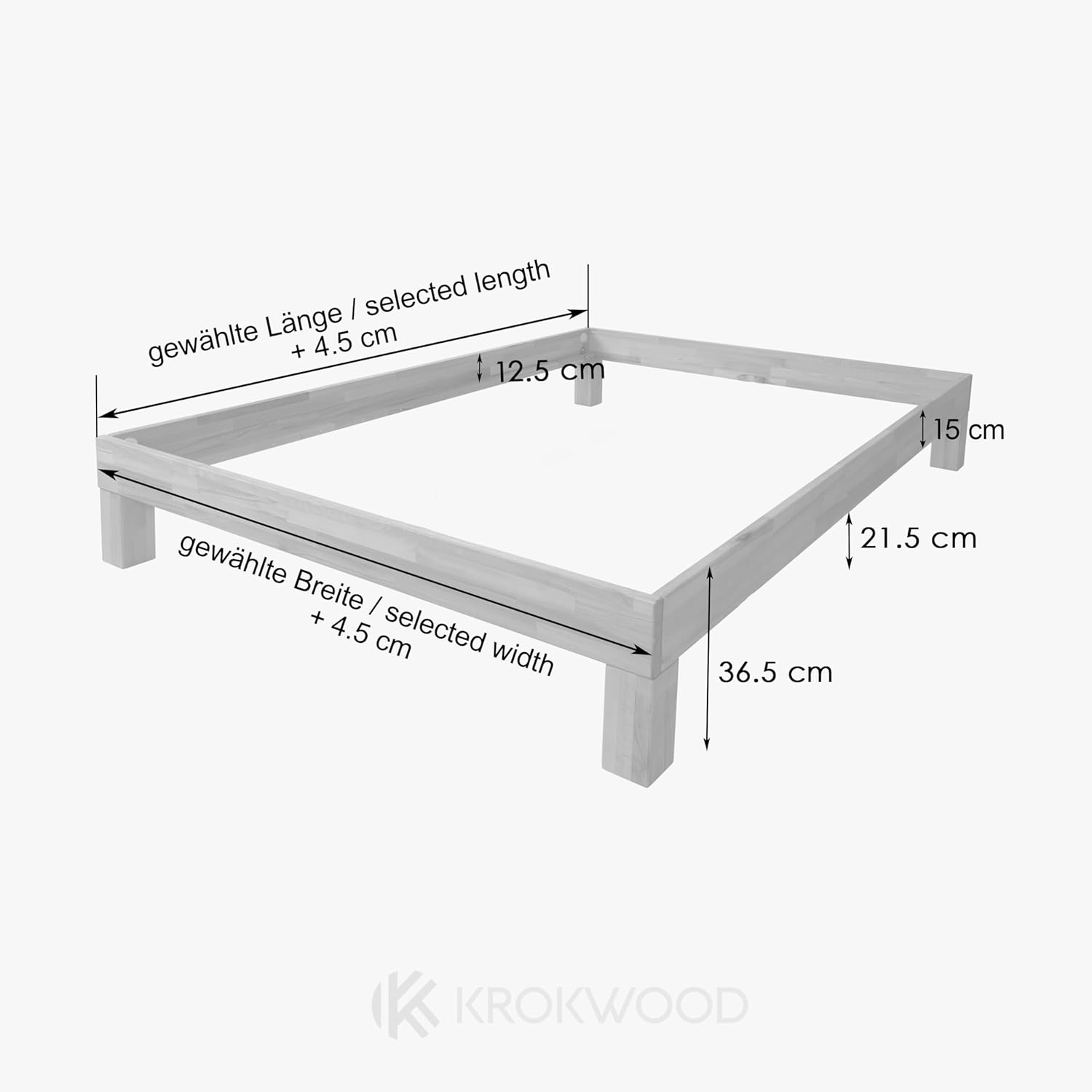 Krok Wood Massivholzbett Jana in Buche (90 x 200 cm)