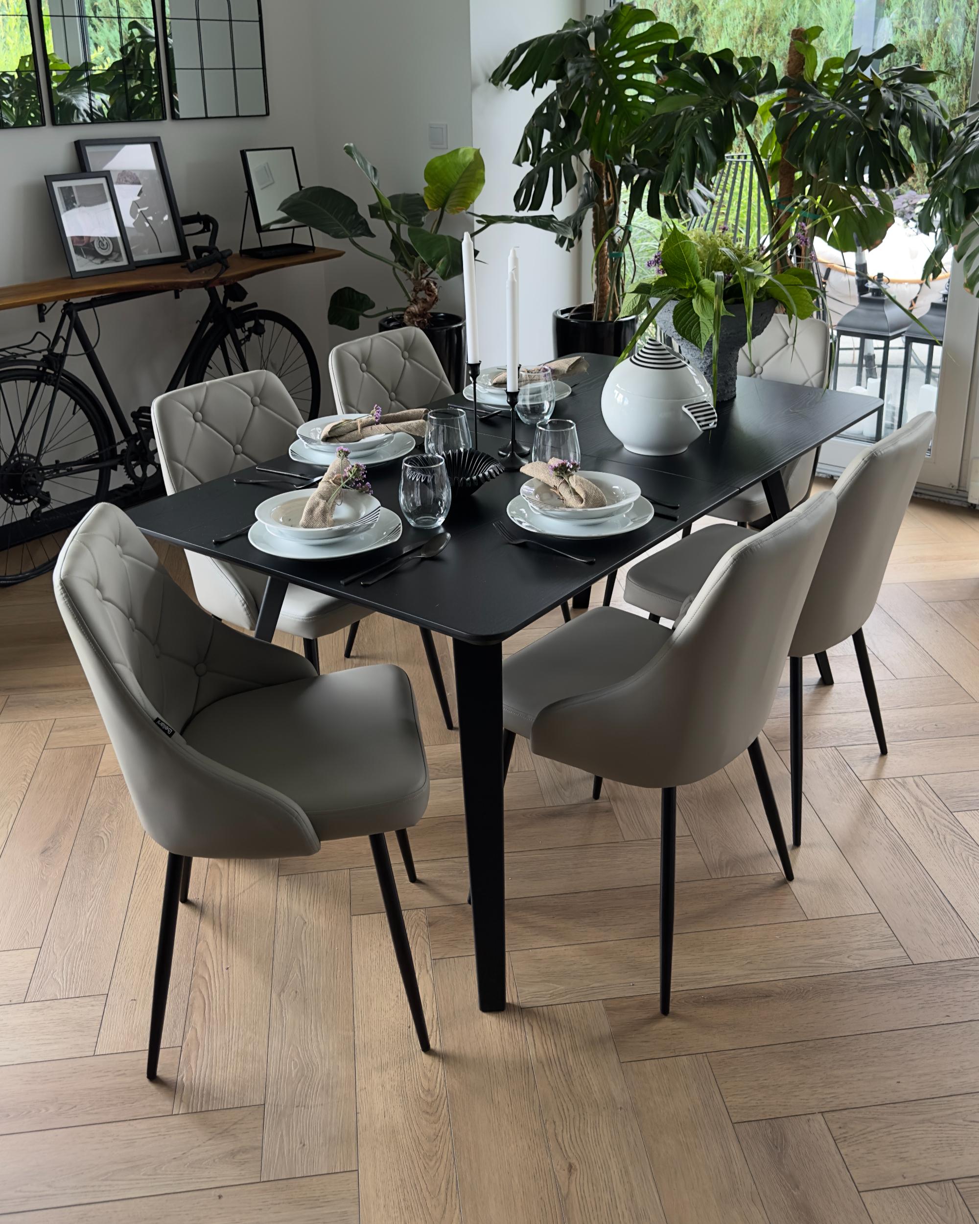 Eettafel uitschuifbaar IRVINGTON Zwart 90 cm 160/200 cm