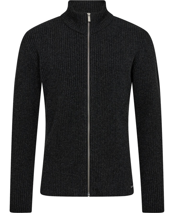 Holzweiler M. Lambswool Rib Cardigan Dk. grey