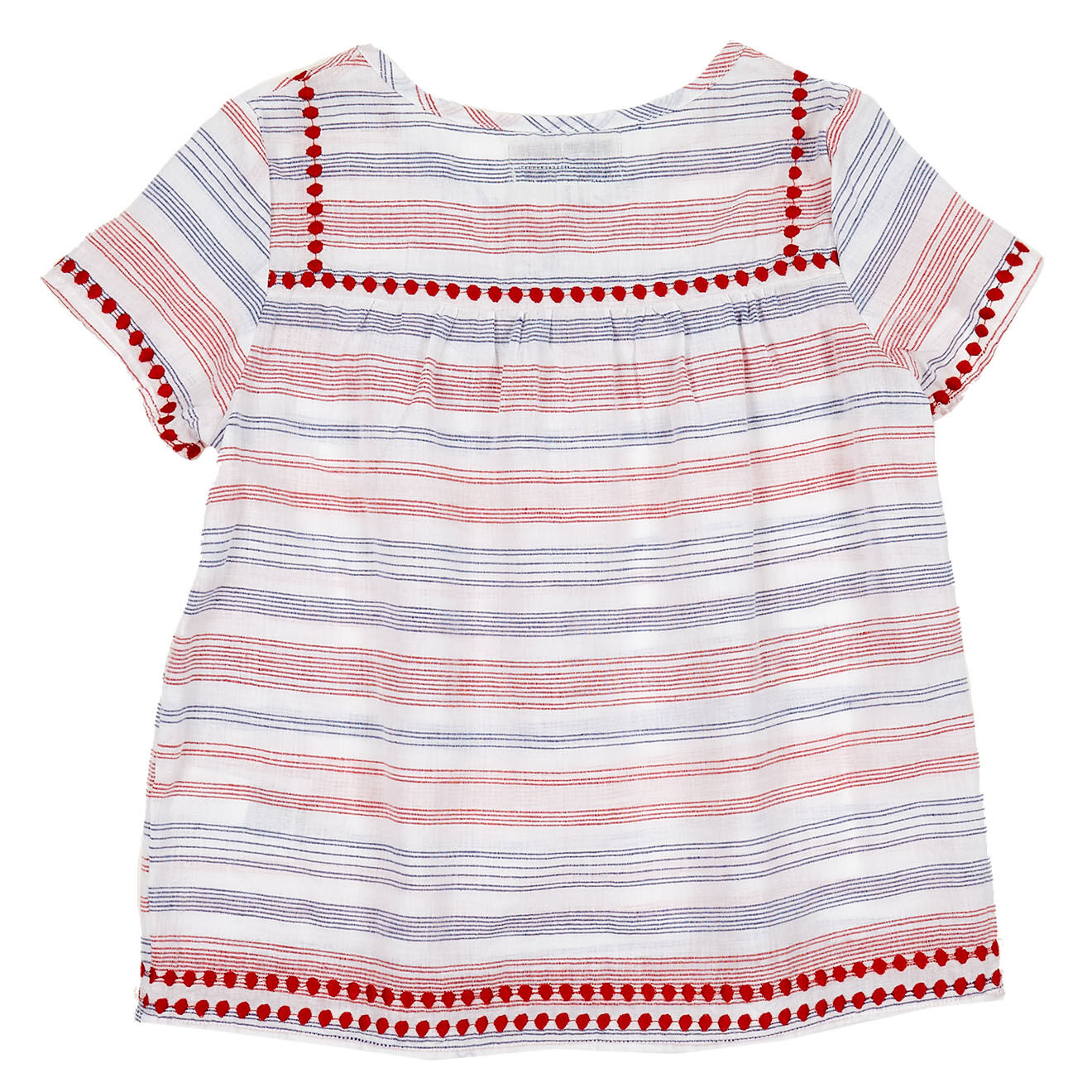 Pepe Jeans Blouse Terry en Coton & Lin à rayures rouge/bleu