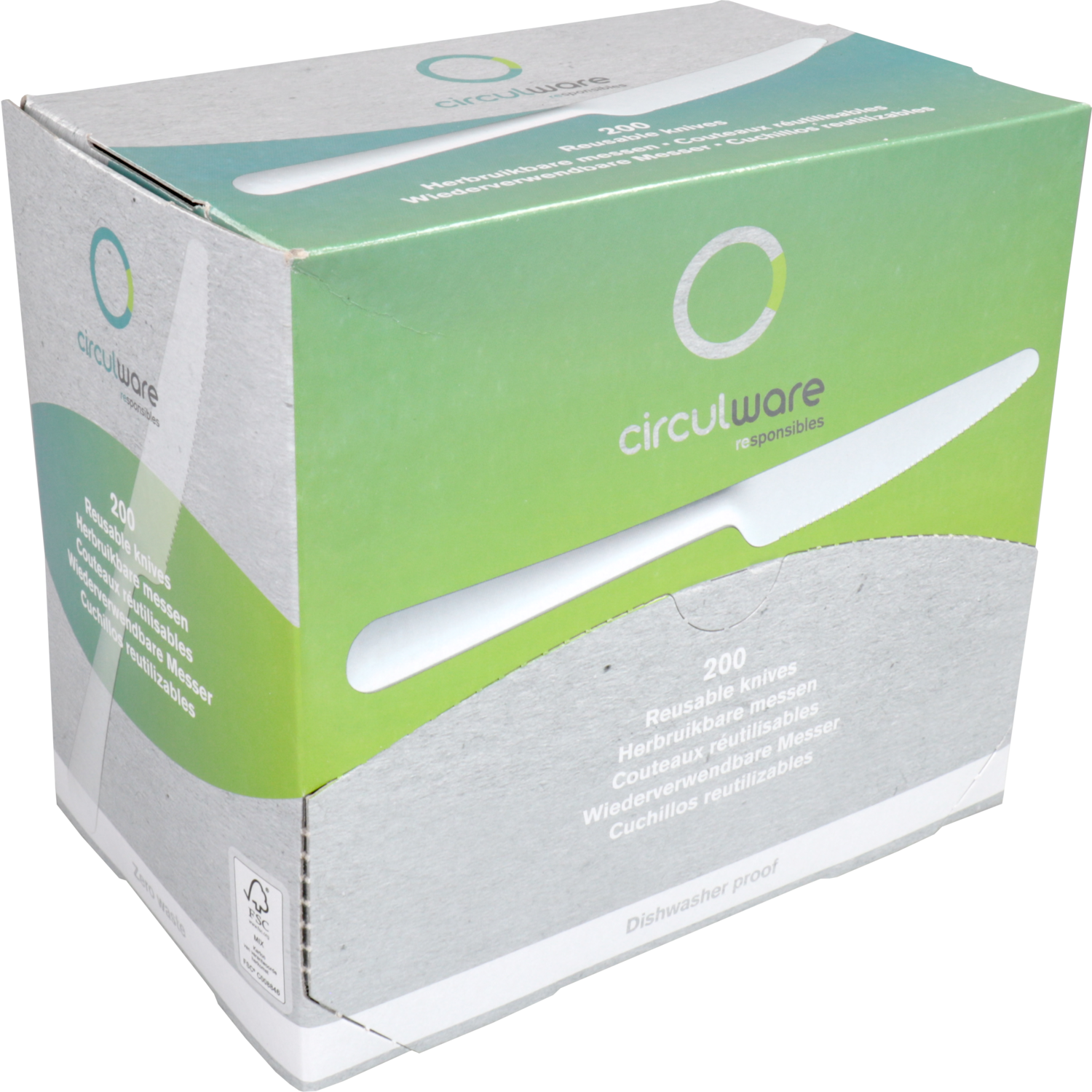 Circulware Mes, reusable, pP, 195mm, wit
