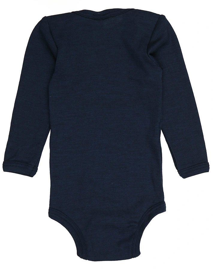 Woll-Langarmbody BASIC BABY in marine