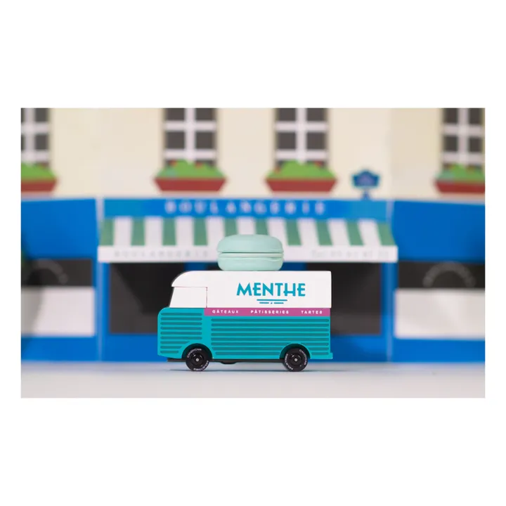 Candylab Voiture Macaron menthe en bois