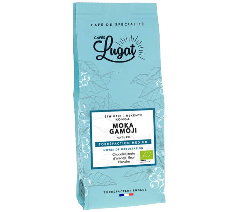 Café moulu universel  : Ethiopie - Moka Gamoji - 250 g - Cafés Lugat