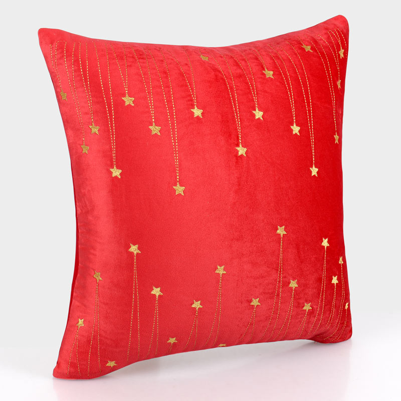 Coussin étoiles 'Stars' velours rouge