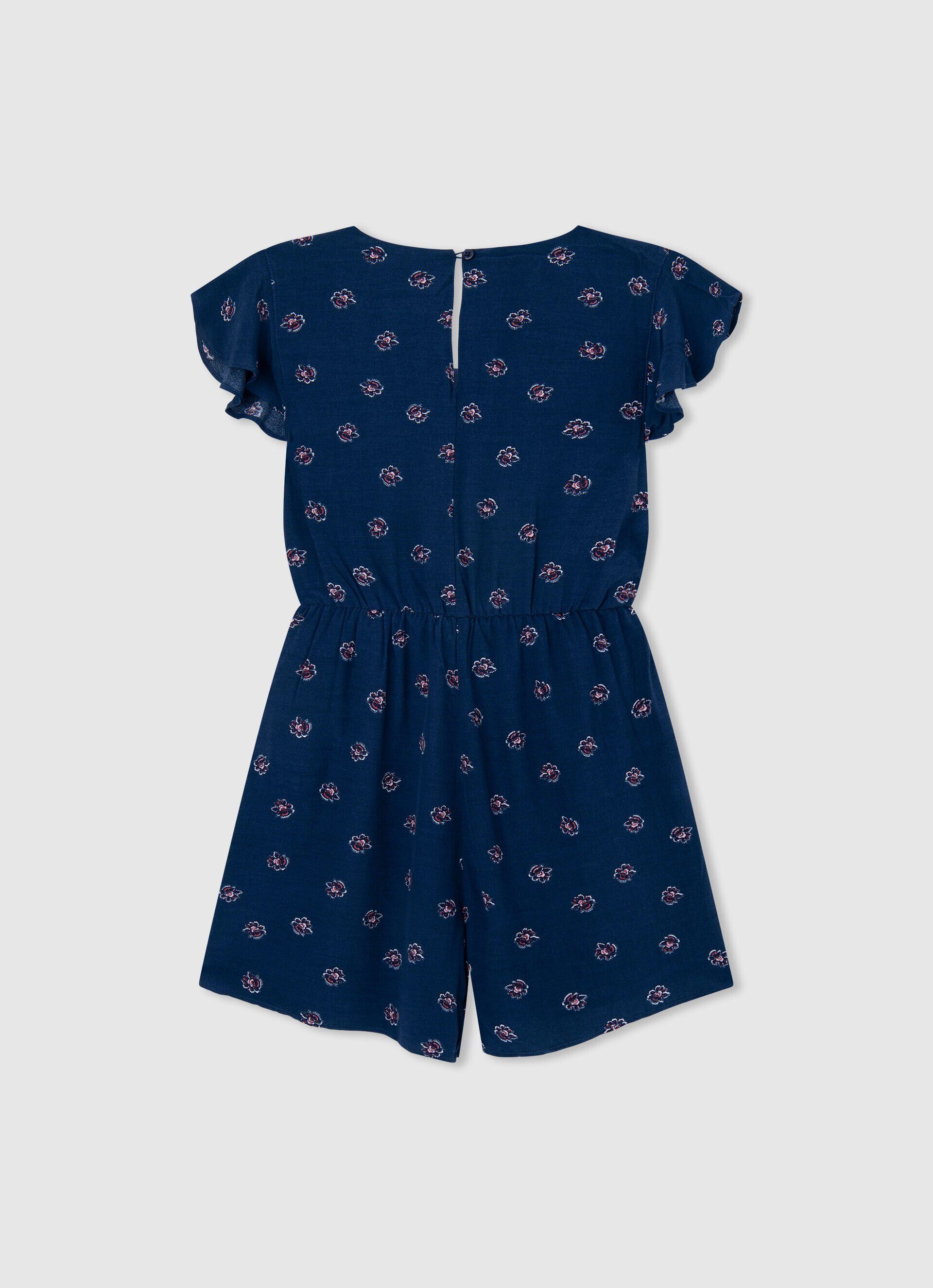 Macacão curto Solange com estampa floral - multicolorido