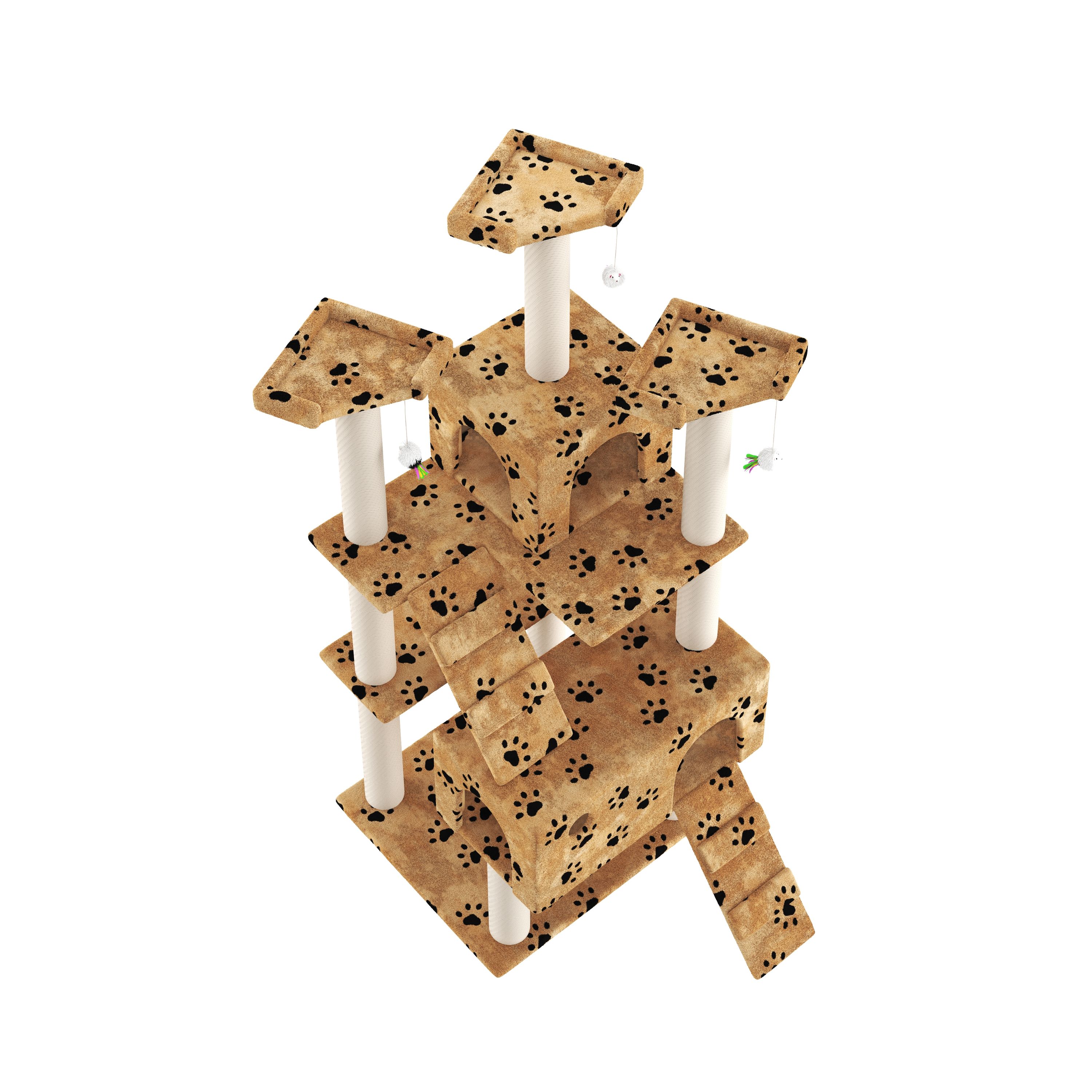 Katzenbaum MIRO 182 cm beige mit Pfoten