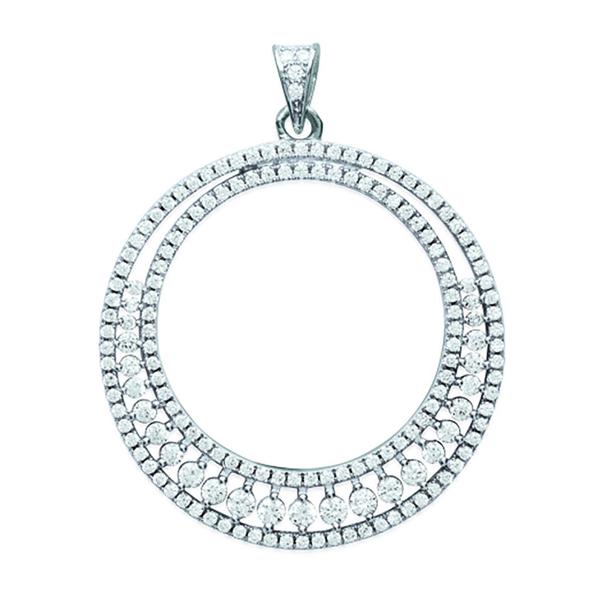 Pendentif  Brillaxis argent cible empierrée