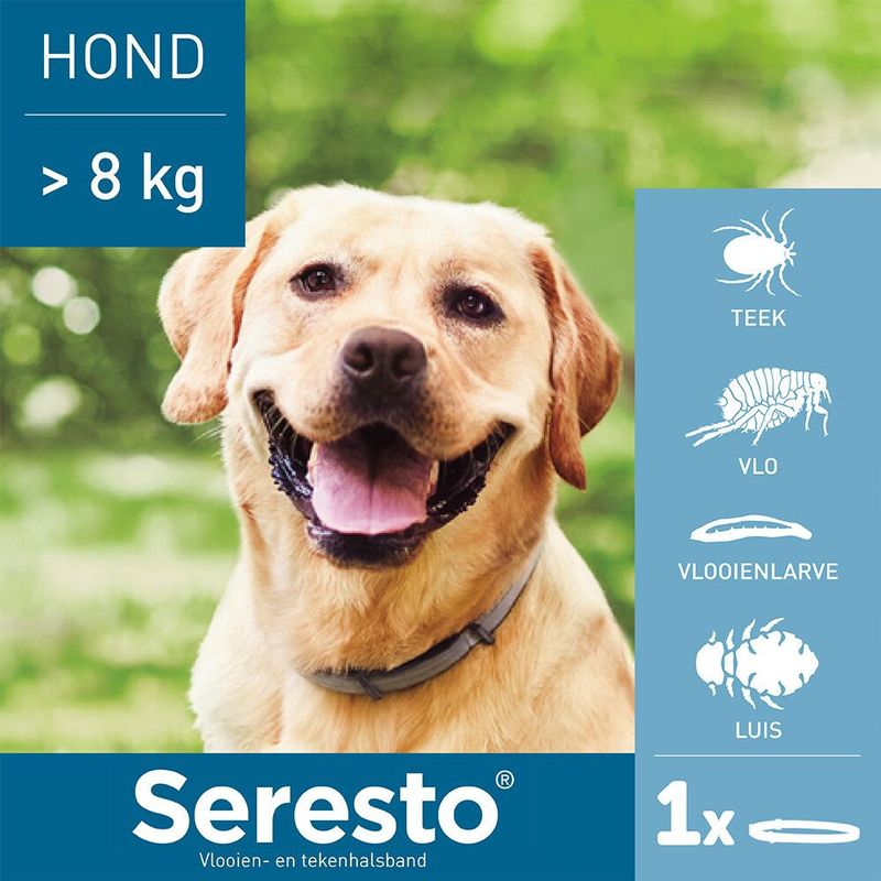 Seresto Teken- En Vlooienband Large - Anti tekenmiddel - per stuk Van 8 Kg