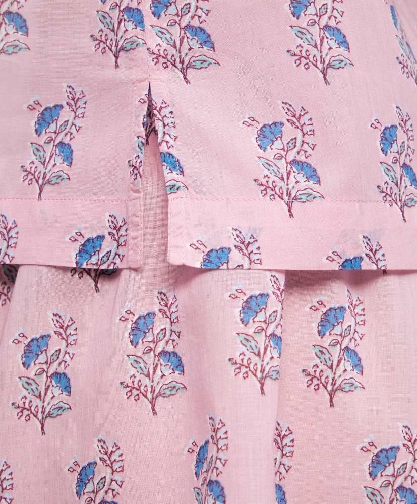 Camisa de manga curta, 100% algodão, estampa floral