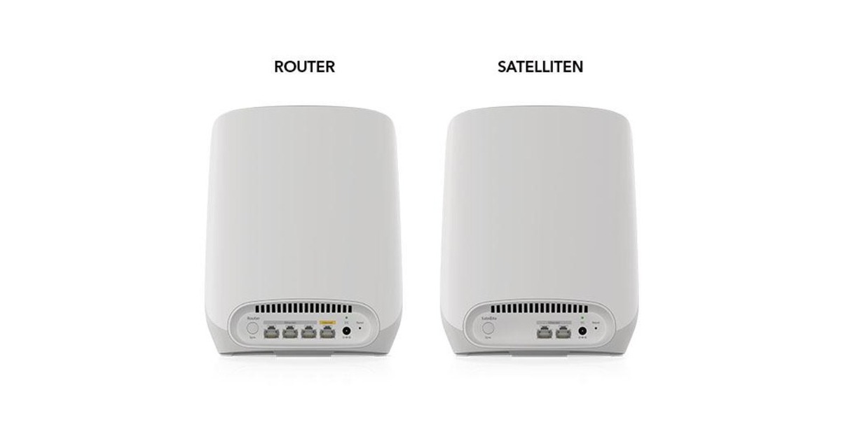 NetgearOrbi RBK763s Tri-band Mesh WiFi 6 Systeem mesh router  (Wit, 1x Orbi-router (RBR760) + 2x Orbi-satelliet (RBS760), Dekking tot 525 m²)