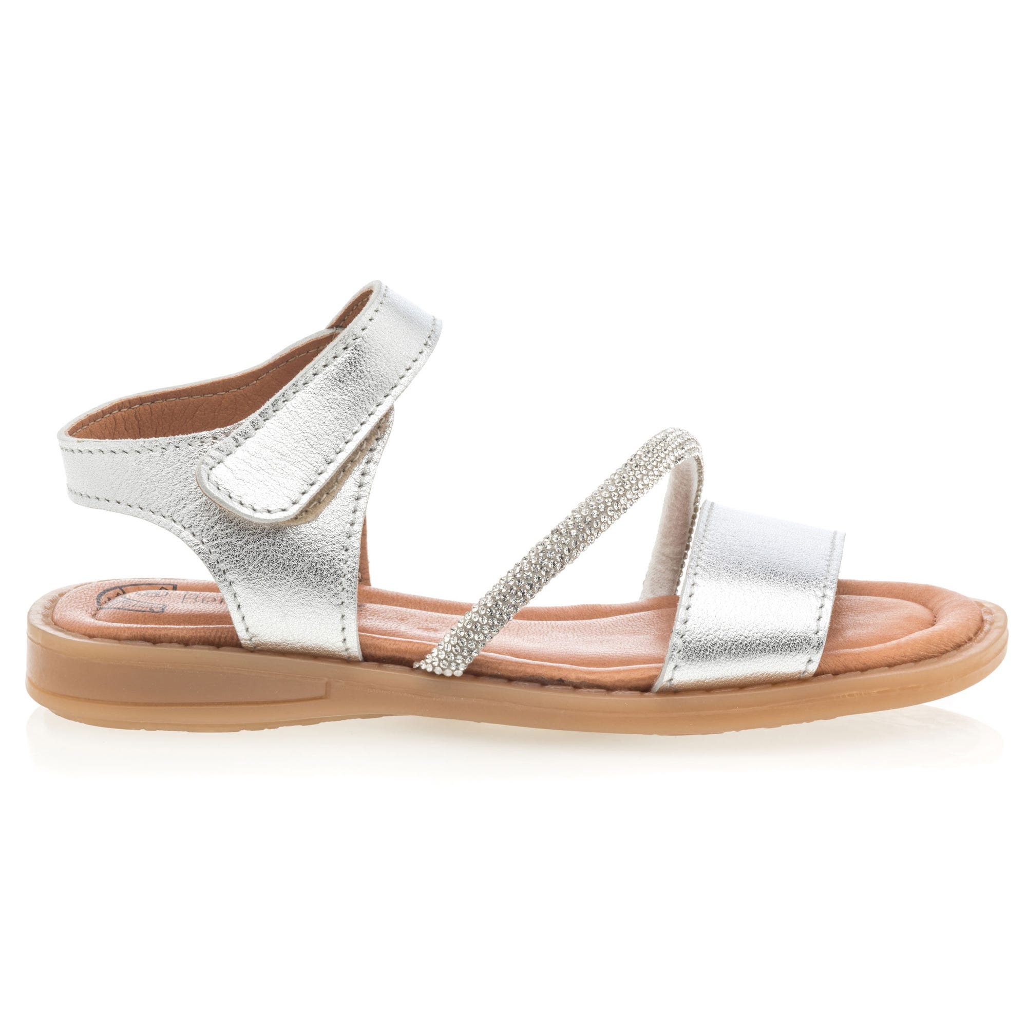 Nu-pieds Fille en cuir argent