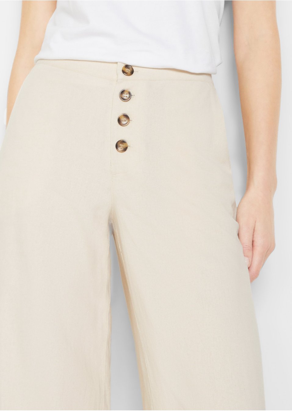 Pantalon palazzo en lin majoritaire