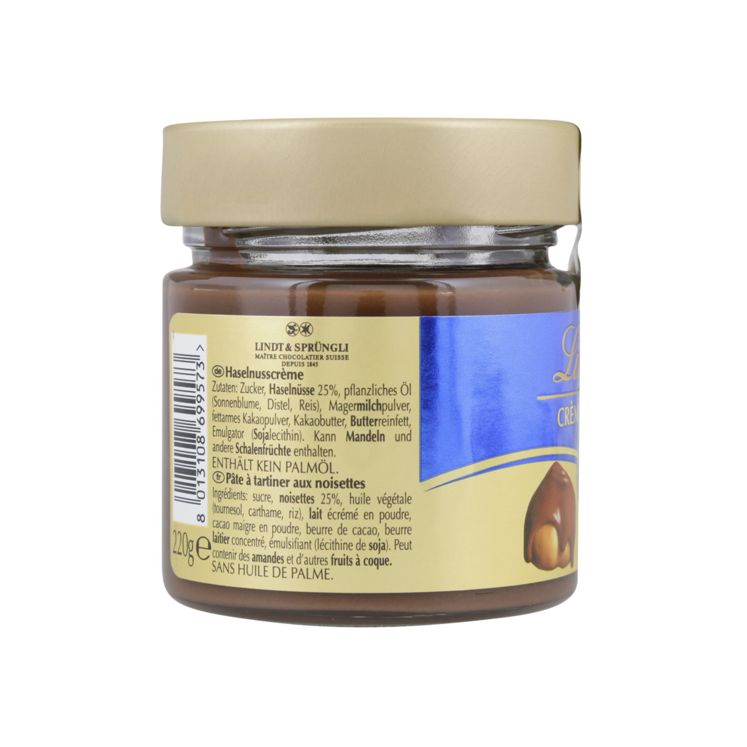 Lindt Brotaufstrich Milch 25% Haselnuss