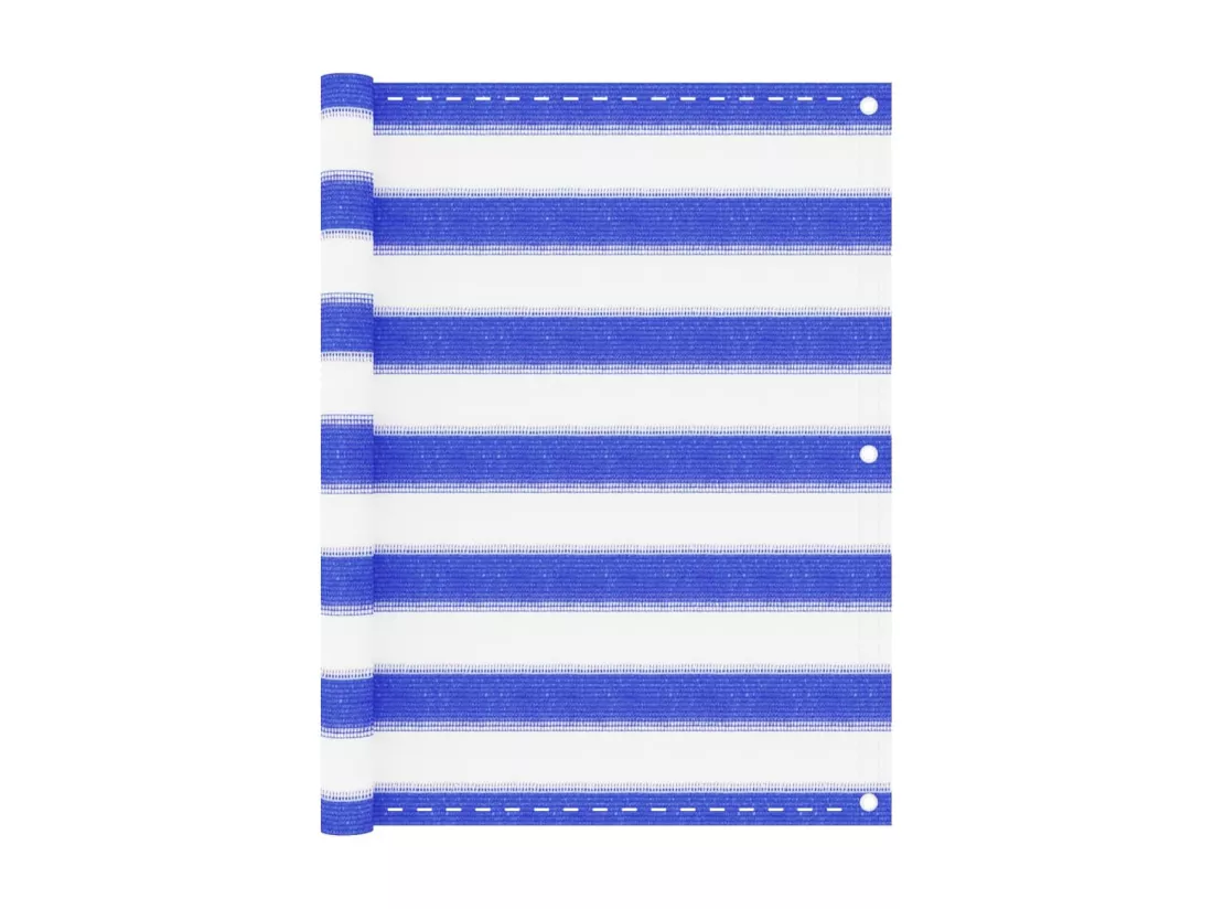 Écran de balcon Bleu et blanc 75x400 cm PEHD