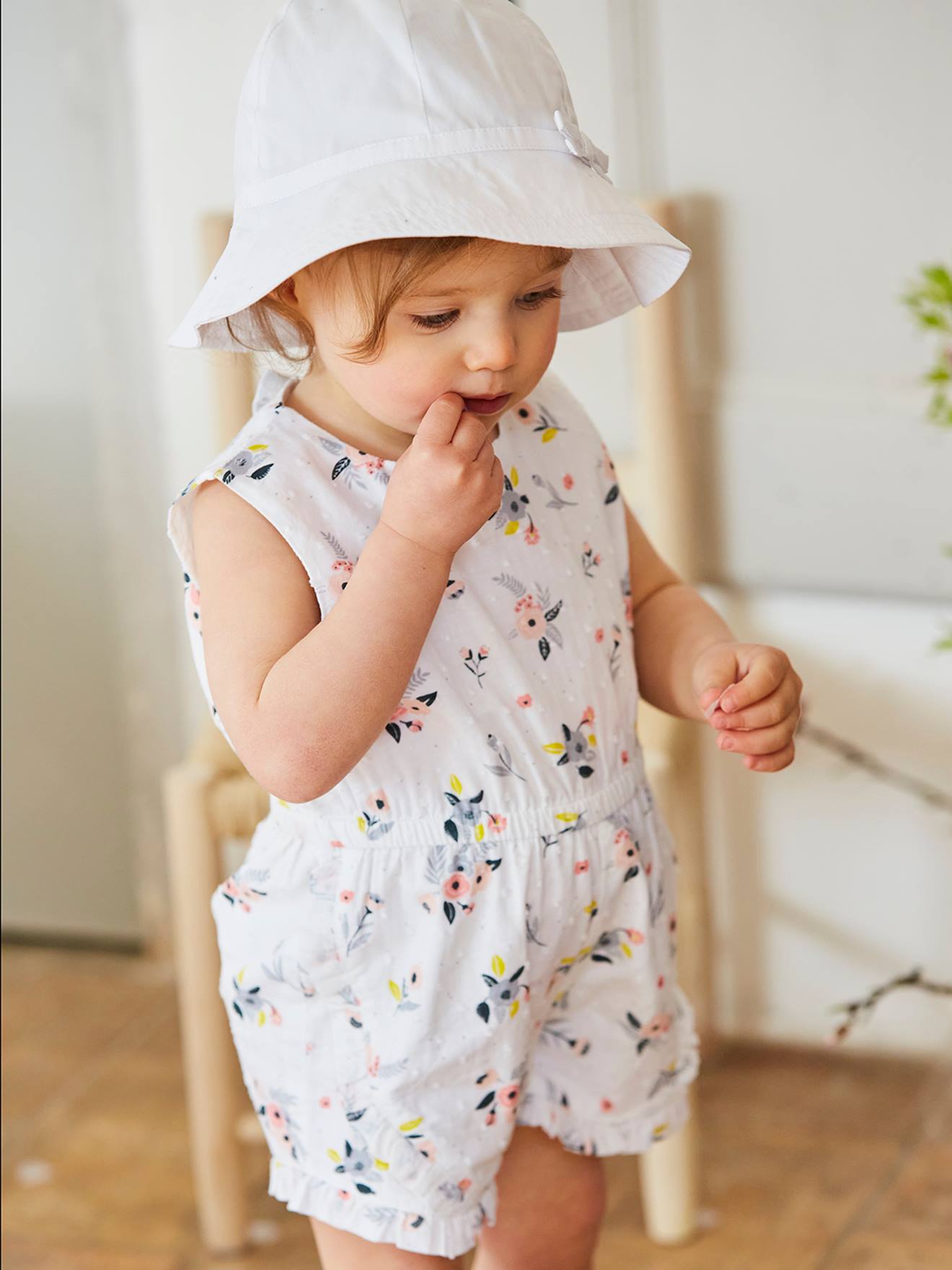 chapéu de sol infantil branco liso