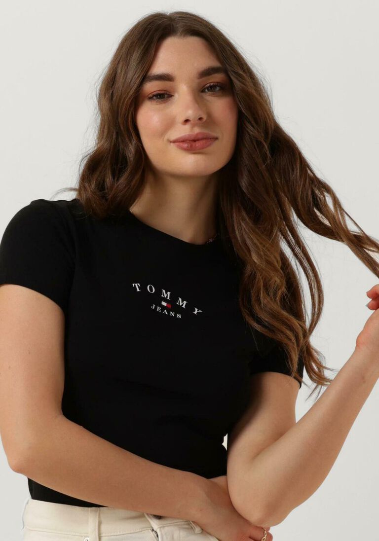 TOMMY JEANS zwarte tommy jeans t-shirt tjw slim essential logo