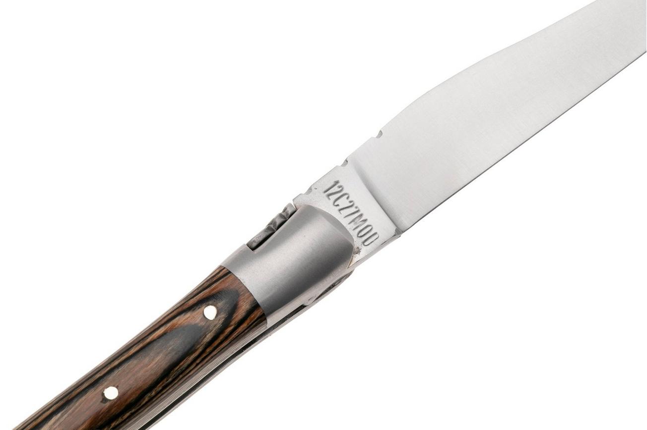 Laguiole en Aubrac Brown Pakkawood, Matt Bolsters, zakmes, 10 cm