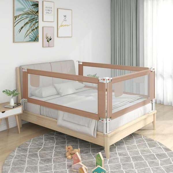 vidaXL Sengehest småbarn gråbrun 100x25 cm stoff