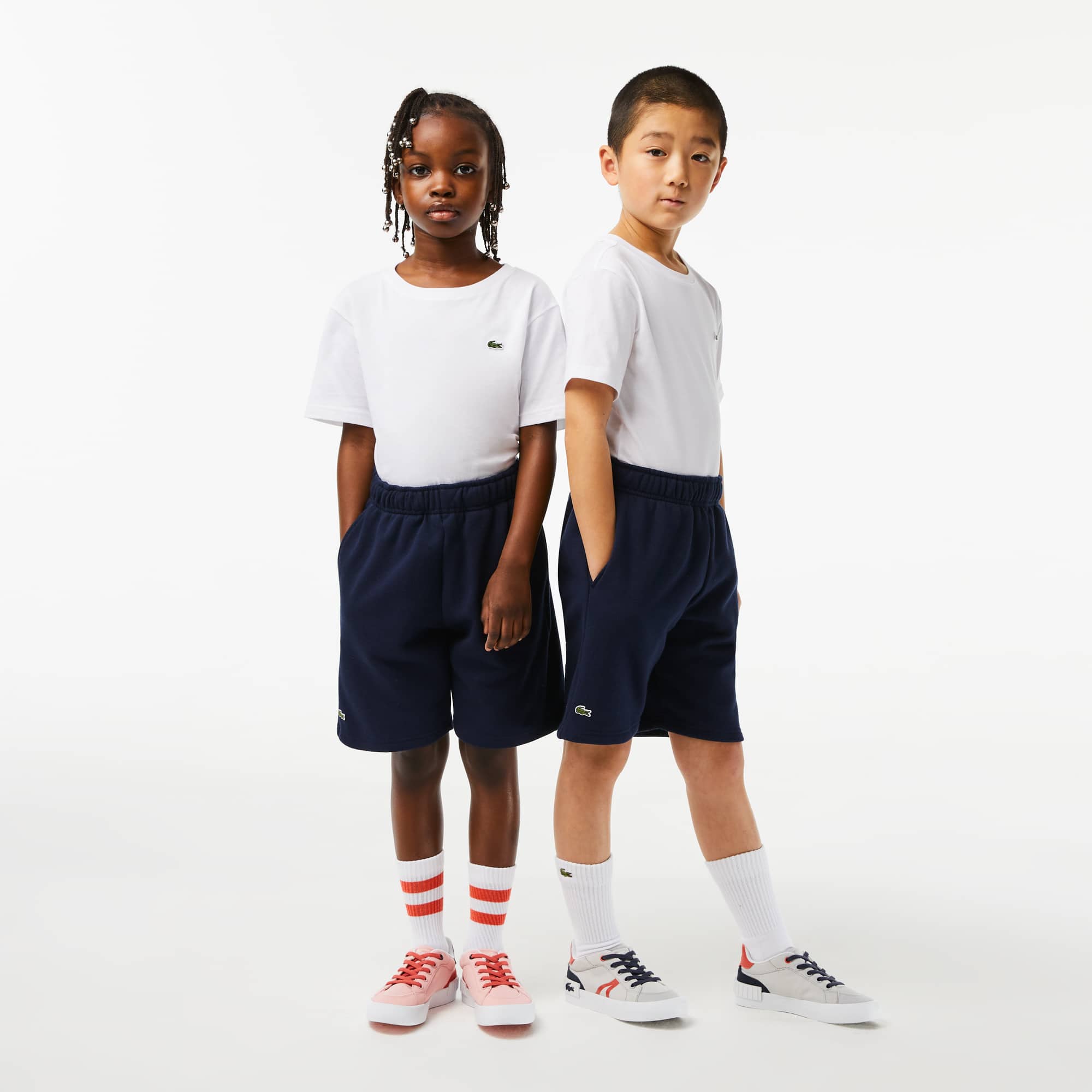 Short enfant Lacoste en molleton gratté de coton biologique Pantalons & Shorts - Bleu - Lacoste - Enfant