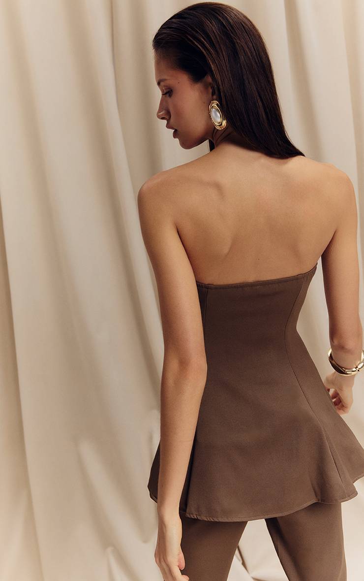 Taupe Haut Bandeau Coupe Évasée