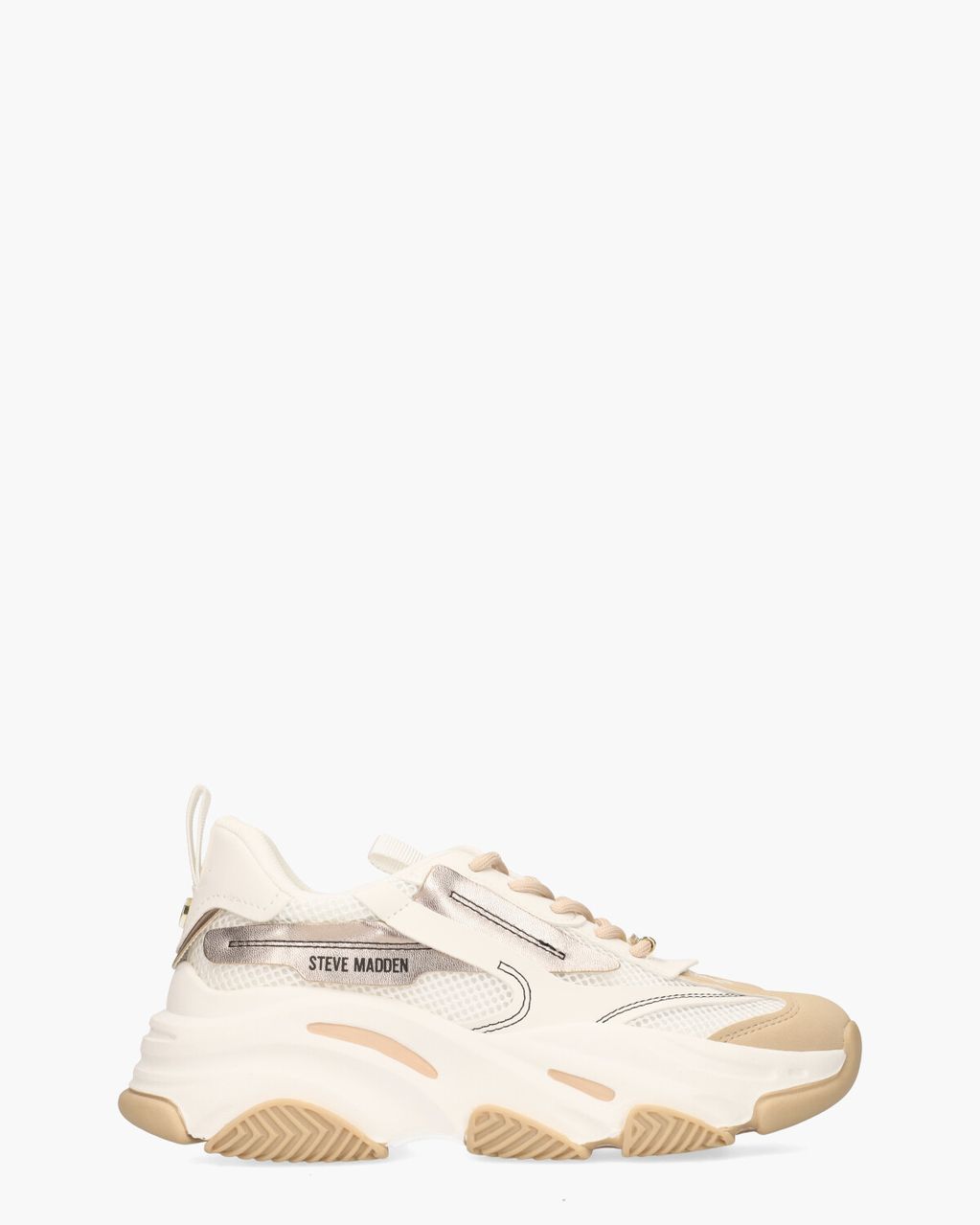 Steve Madden Possession-E Wit/Beige/Roségoud Damessneakers
