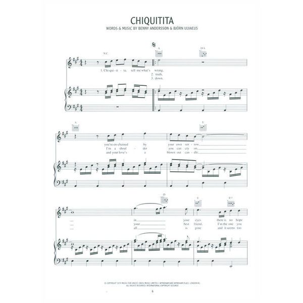 Music Sales Mamma Mia Vocal Selections