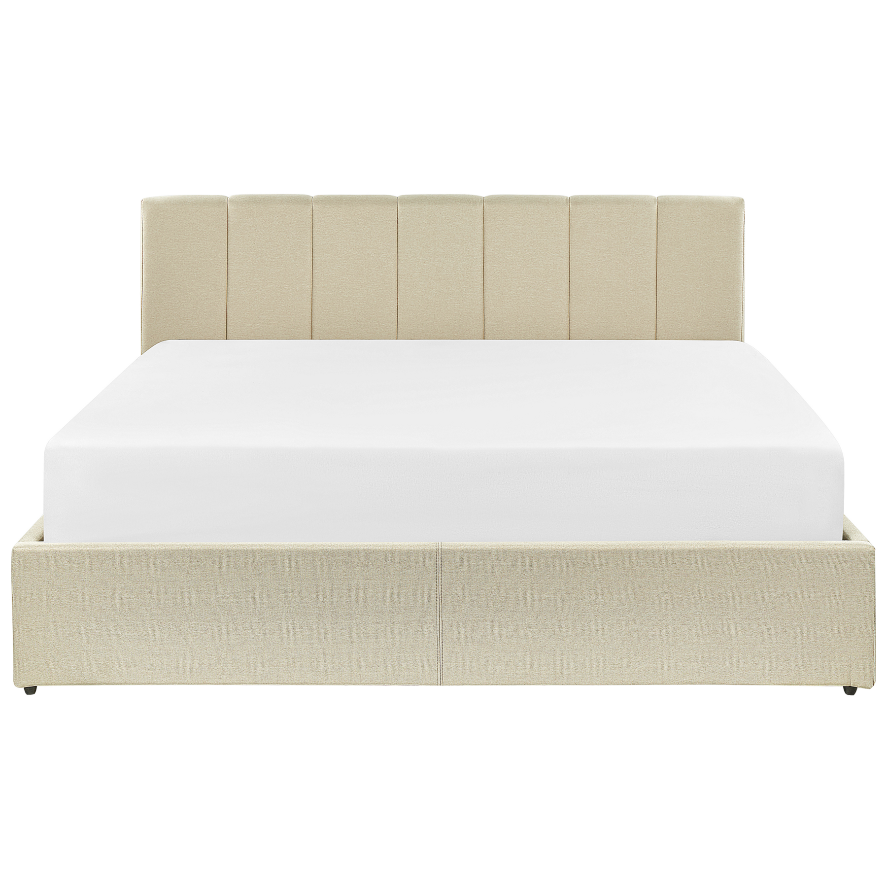 Beliani-DREUX-Bed met opbergruimte-Beige-160 x 200 cm-Polyester