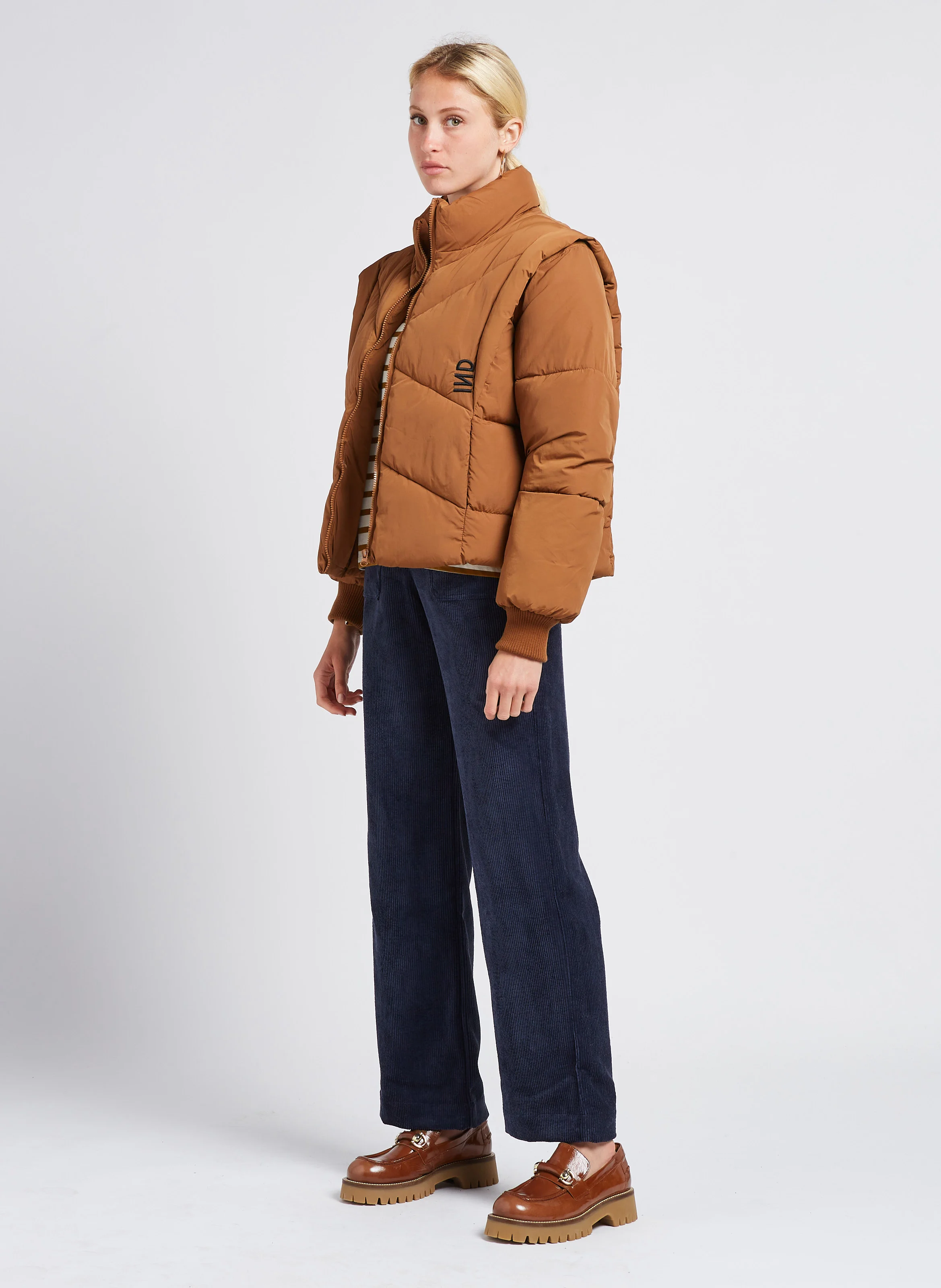 OWINGS - Doudoune col montant avec manches amovibles | Marron