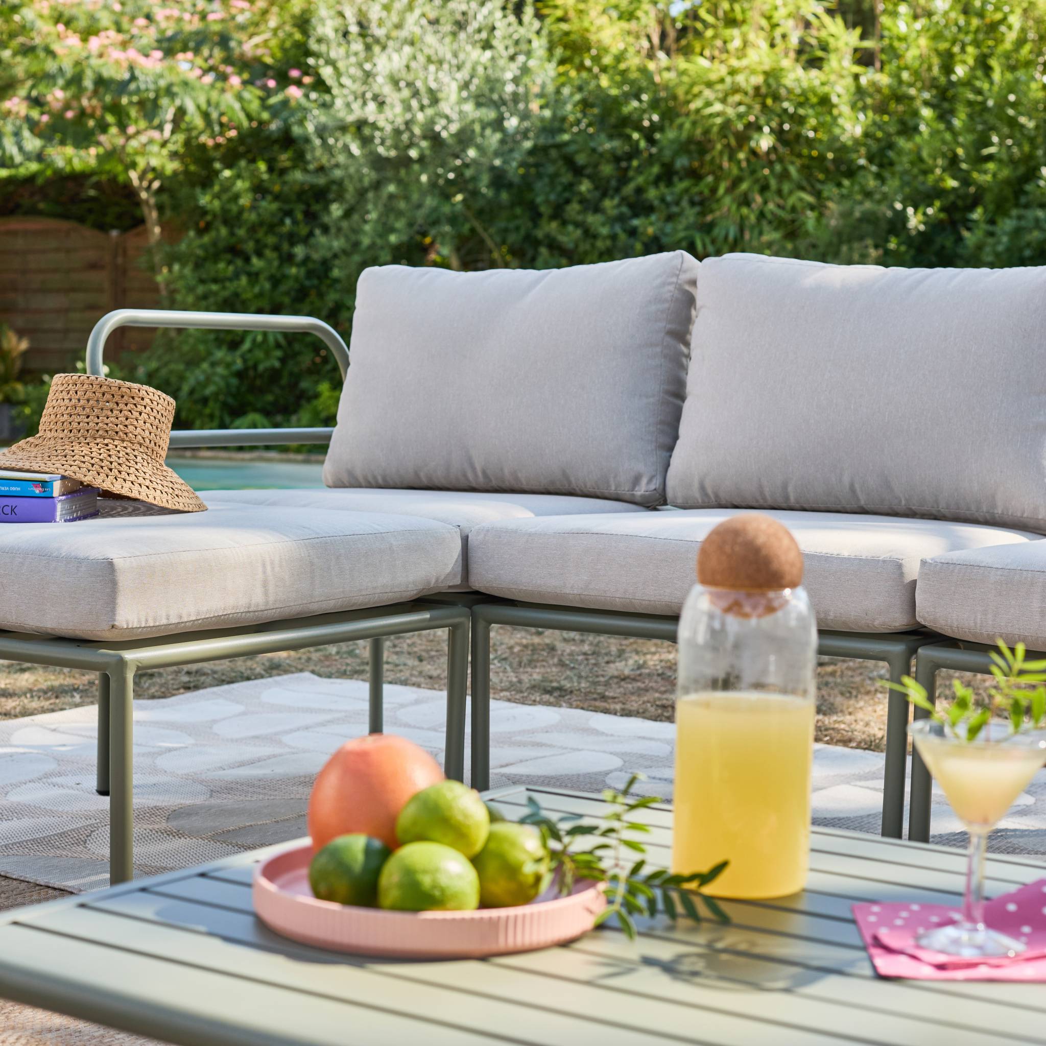 sweeek - Modulaire tuinset aluminium 4 zitplaatsen