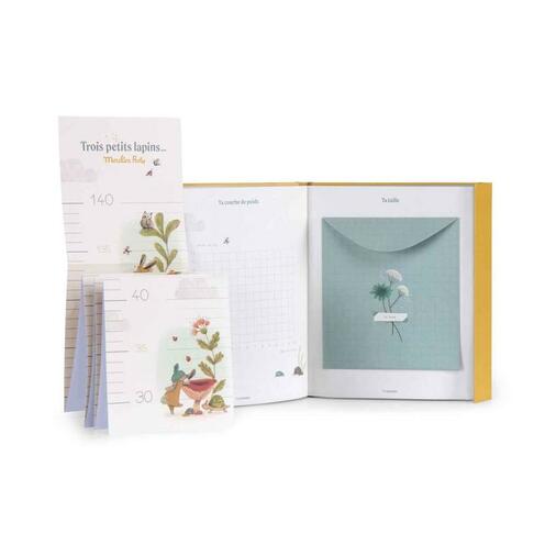 Livre de Naissance Trois Petits Lapins Ocre (80 pages) - MOULIN ROTY