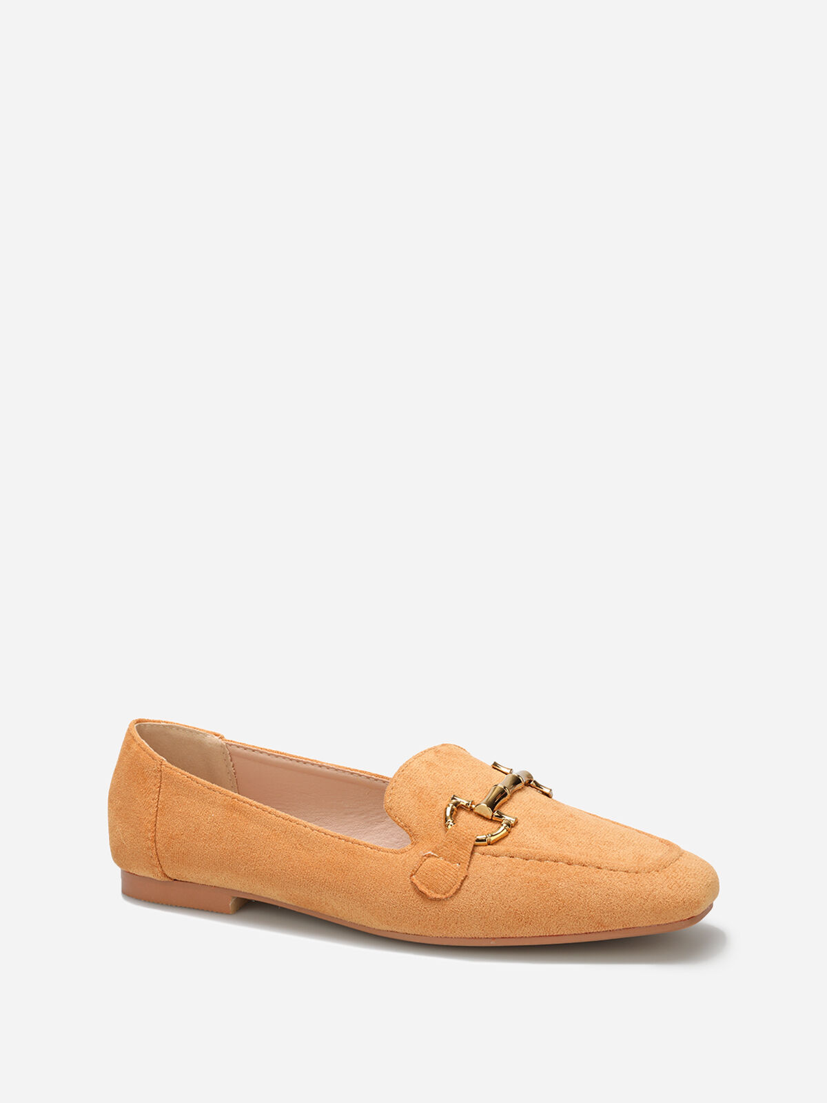 Mocassins en suédine à bride- Camel