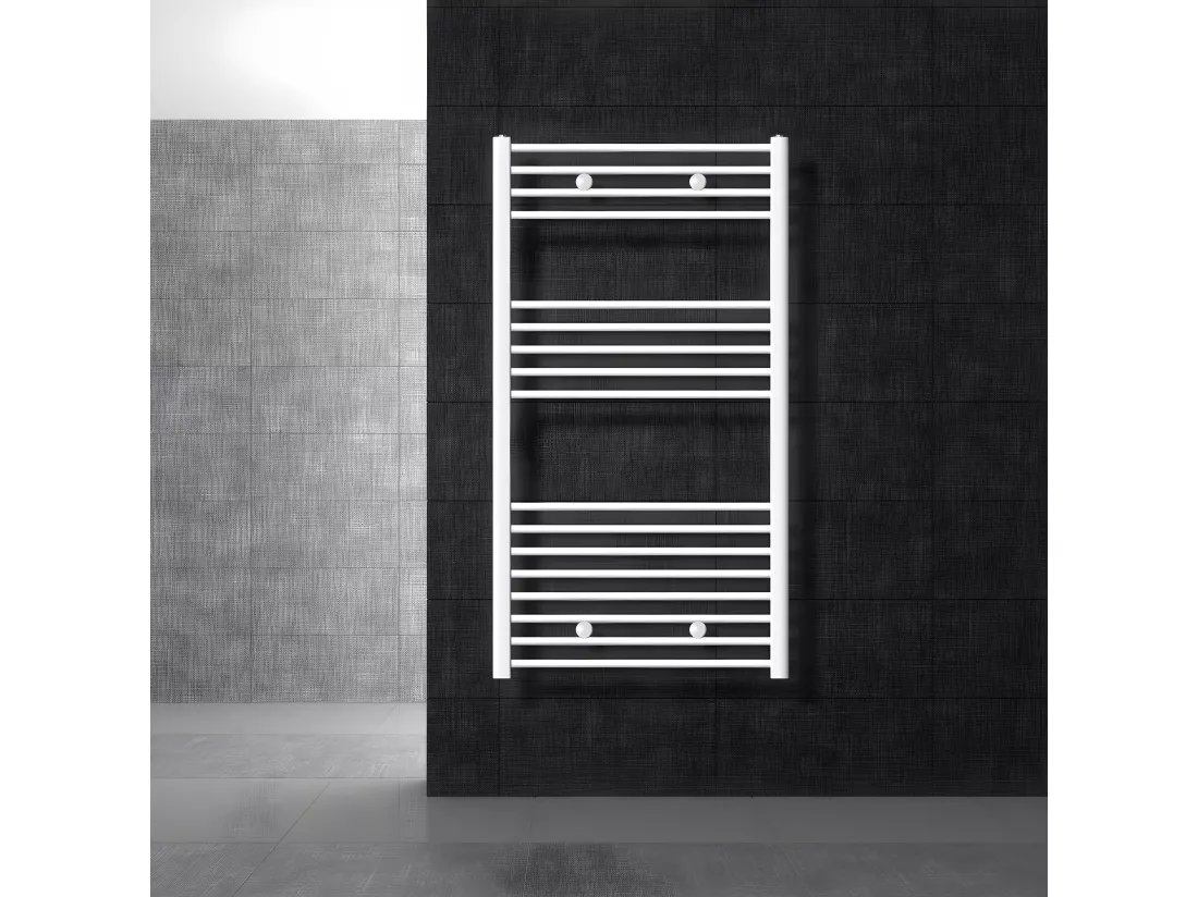 Radiateur de salle de bain Sahara Raccord latéral sèche-serviettes Blanc 75x120cm