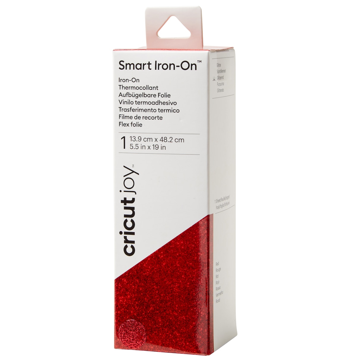 Cricut Joy Smart Iron-On Glitter strykeark 14 x 48 cm (rød/glitter)