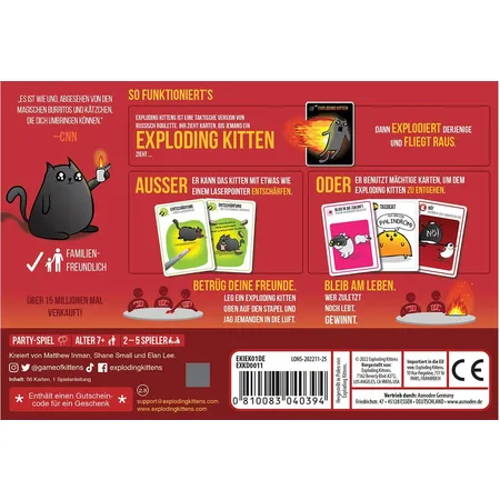 Asmodee Kartenspiel Exploding Kittens