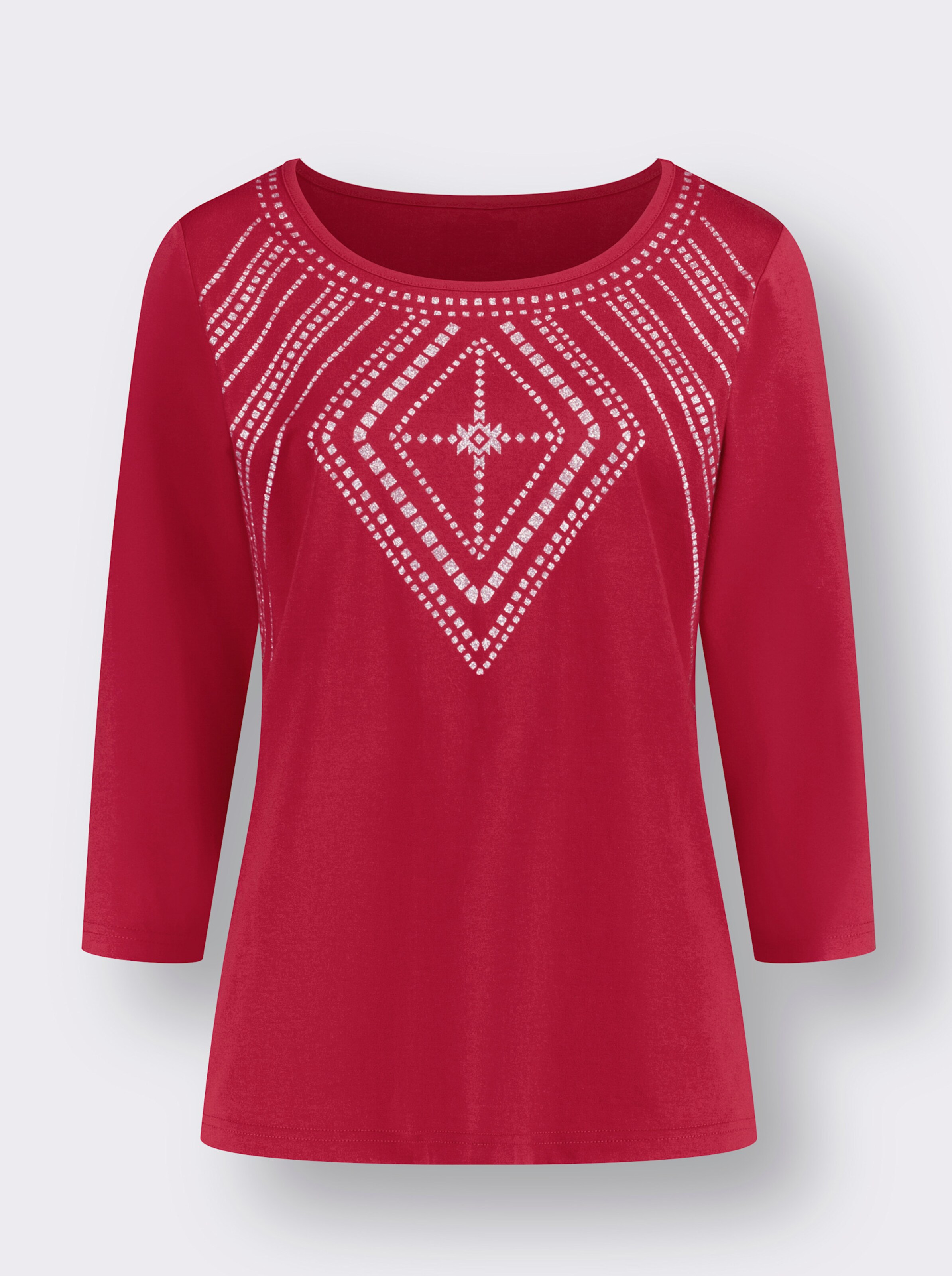 34-Arm-Shirt mit Glitzer-Details