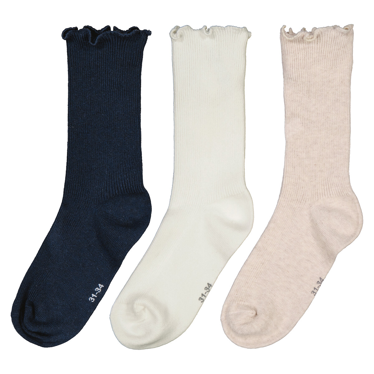 COLEÇÃO LA REDOUTE<br>Conjunto de 3 pares de meias