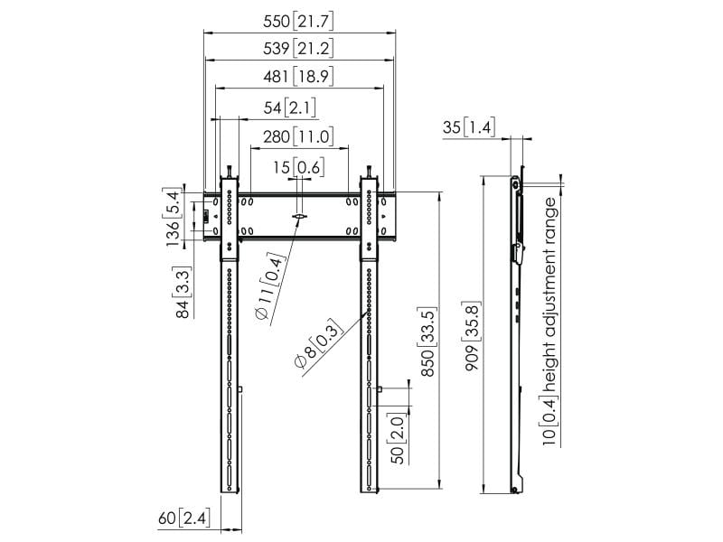 Vogel's Wandhalterung PFW6815 Schwarz Display-Wandhalterung Hockformat fest