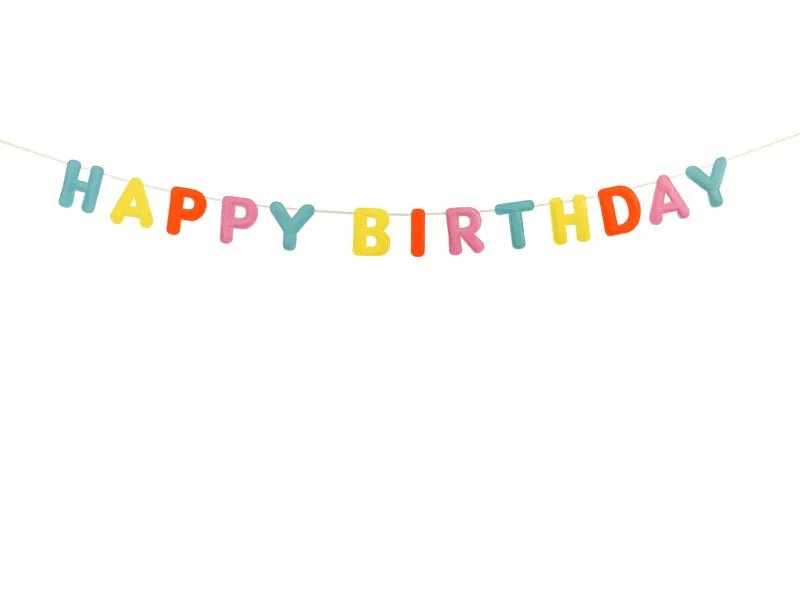 Happy Birthday Letterslinger Gekleurd Vilt 3m