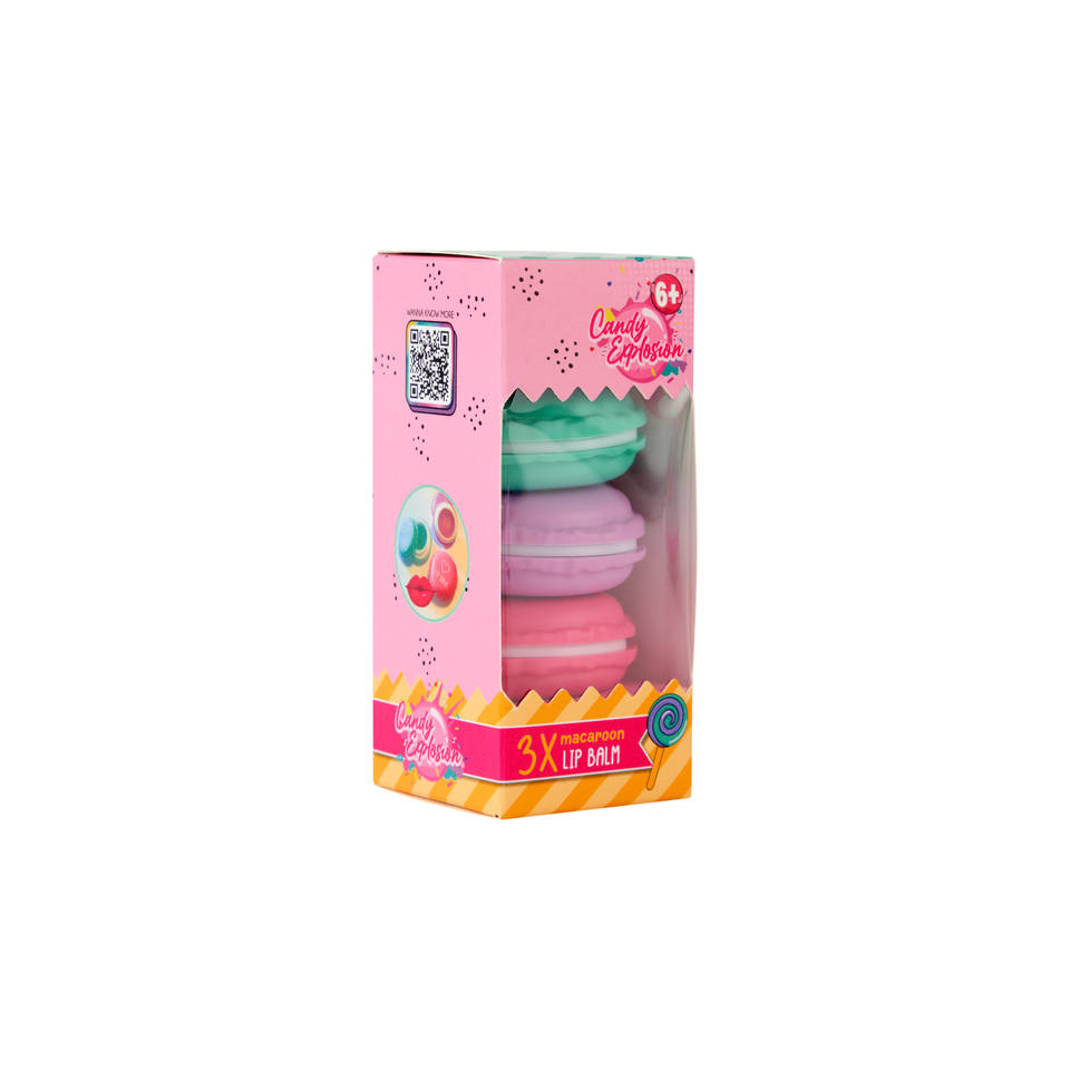 Create It! Candy Explosion lippenbalsem macaron set 3-delig