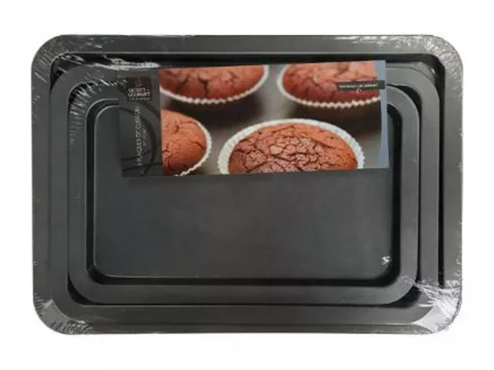 Plaques de cuisson - Lot de 3 plaques au four en acier
